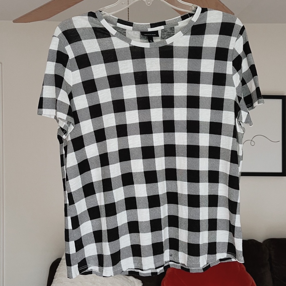 WhoWhatWear Gingham Printed Blouse